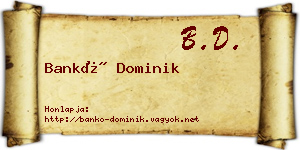 Bankó Dominik névjegykártya