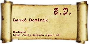 Bankó Dominik névjegykártya